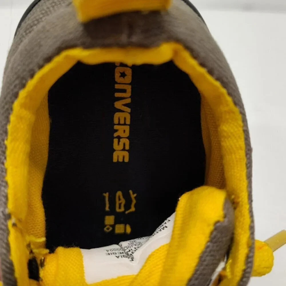 Converse Infant Toddler Baby Size 4 Gray & Yellow Chuck Low tops Sneakers